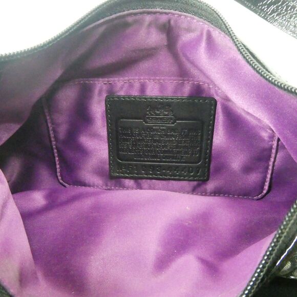 Coach Metallic Zebra Stripe Handbag Black Vintage Y2K F1093-44407 6"x10" - Picture 9 of 11